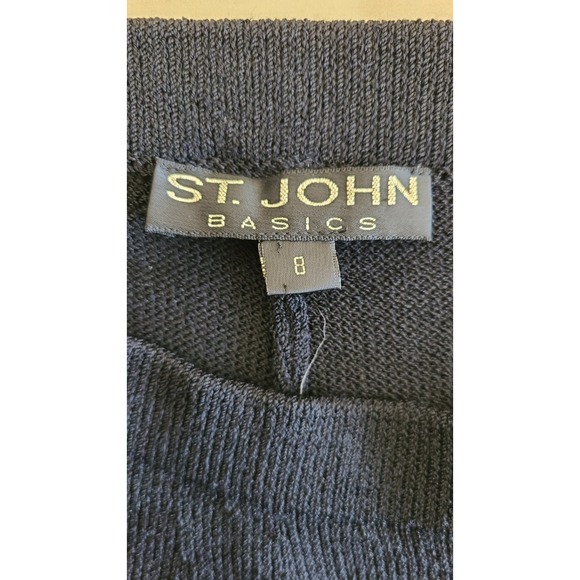 St. John Basics 8 Santana Knit Dress Pant Black VTG Pull On Made in USA 29 x 31 - Picture 5 of 8